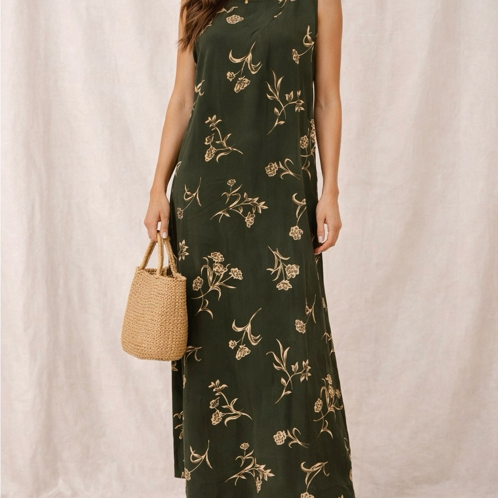 Erika Studio Floral Maxi Dress M Botanical Vintage Muse Garden Party Romantic